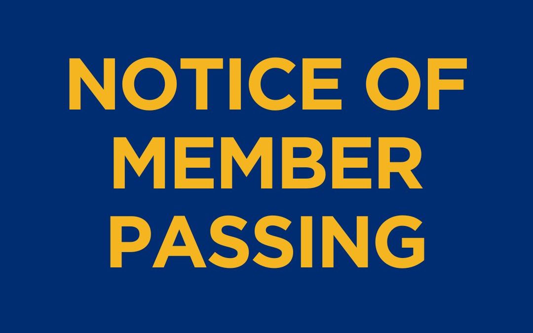 Notice of Member Passing – Peter Lamberton